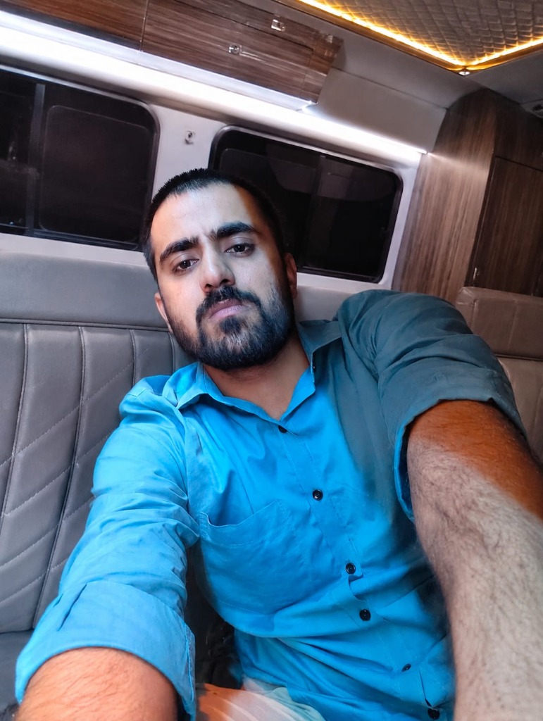 Founder Bibhakar Pandey selfie inside the production vanity van