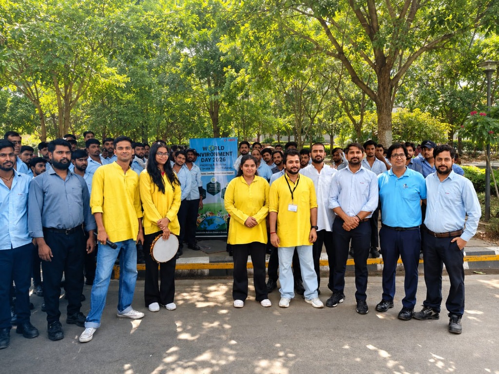 World Environment Day 2026 campaign team photo standing in front of the banner