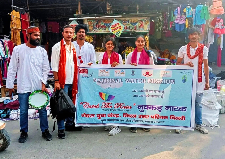 Delhi Jal Board campaign banner with team